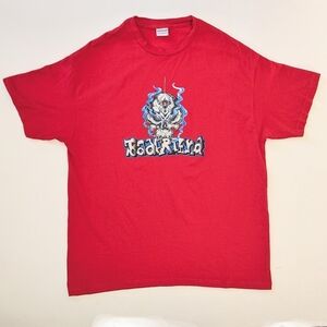 BadFriend Red Graphic Skull XL Cotton Short Sleeve T-Shirt